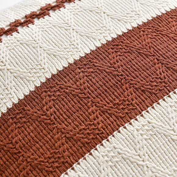 🍂 Fancy Homi Boho Pillow Covers Rust 18x18" Set of 2 New - Picture 3 of 9